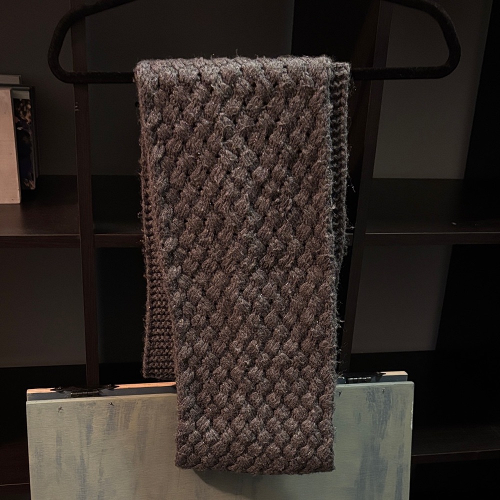 Gray Sparkle Knit Scarf